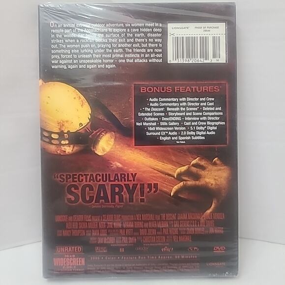 THE DESCENT New Sealed DVD Psychological Thriller Original Unrated Cut Scary - Picture 2 of 2